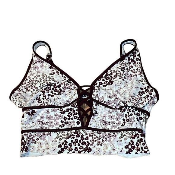 Adore Me Swim Top, Cut Off, Burgundy, cream, 2X - Picture 1 of 9